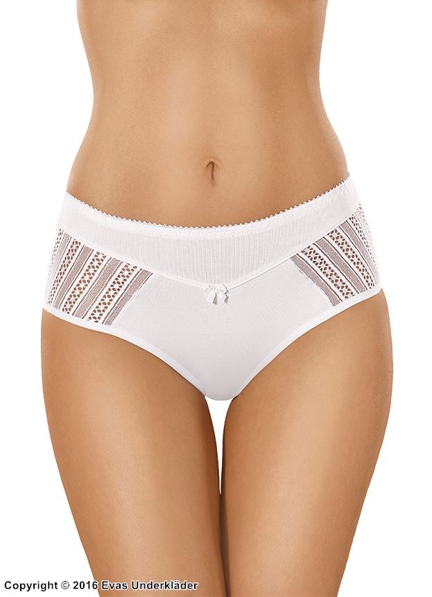 Classic briefs, cotton, lace inlays